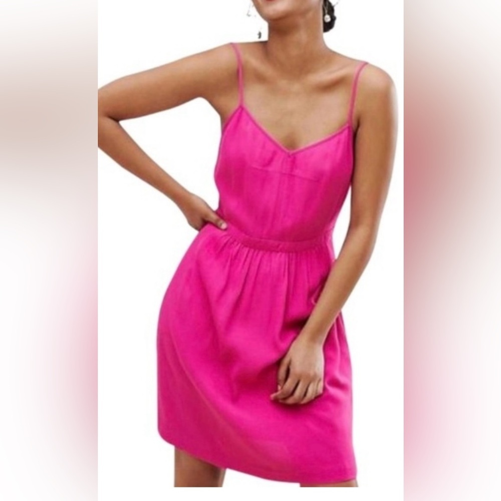 J. Crew Factory Hot Pink Mini Dress Size 10 - Picture 13 of 13